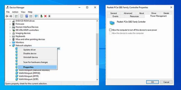 Cài đặt Power Management