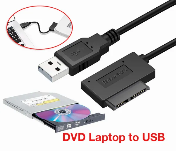 Cáp chuyển đổi USB to SATA cho ổ đĩa quang laptop