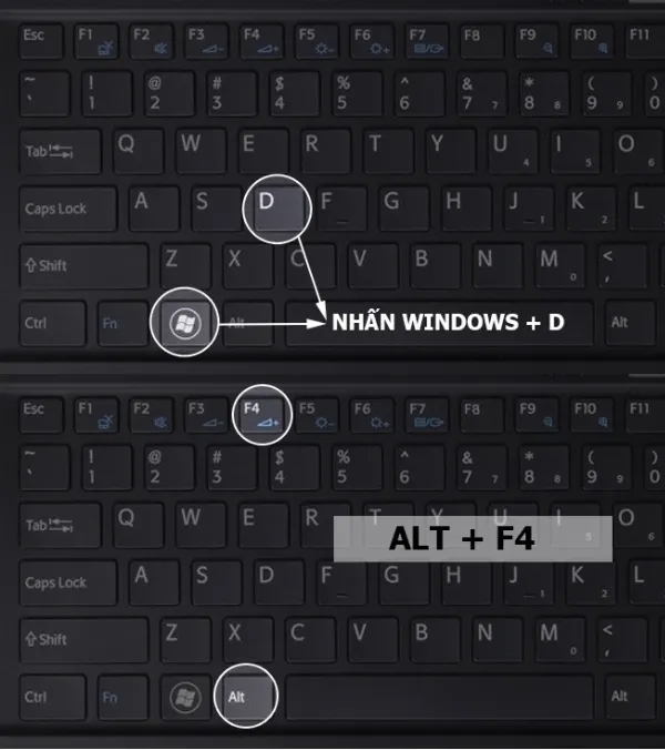 Restart laptop bằng phím tắt