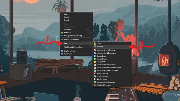 Tạo shortcut mới