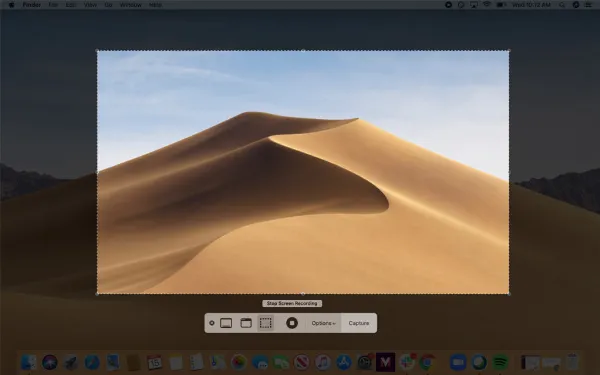alt bằng tiếng Việt: Nút dừng quay video màn hình trên thanh công cụ Screenshot