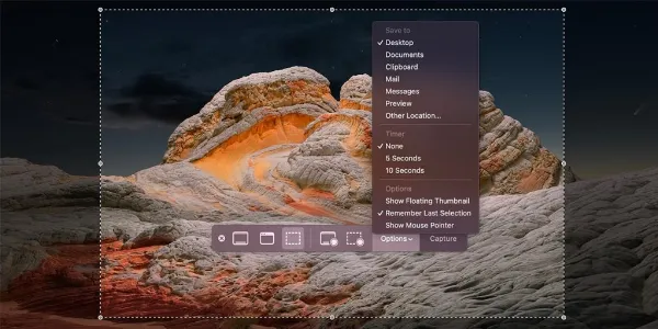   Các tùy chọn nâng cao trong ứng dụng Screenshot