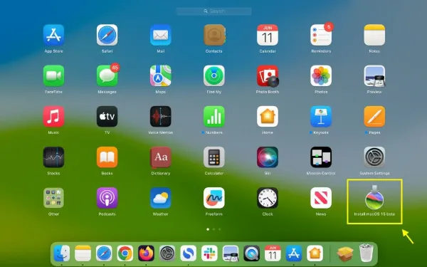 alt Kiểm tra ứng dụng Install macOS 15 beta trong Launchpad hoặc Applications