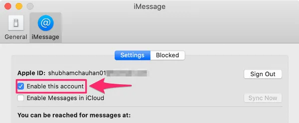   Tắt và bật lại iMessage trên Mac