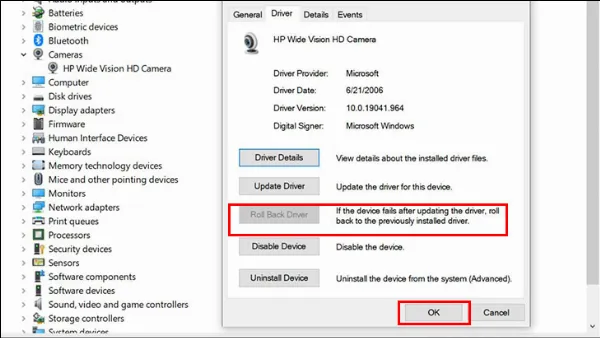 alt text: Hướng dẫn rollback driver webcam