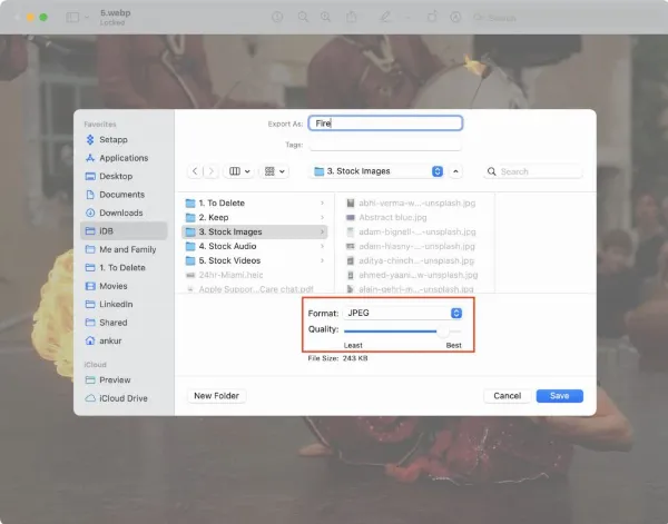   Hướng dẫn chuyển đổi ảnh WebP sang định dạng khác sử dụng ứng dụng Preview trên Mac