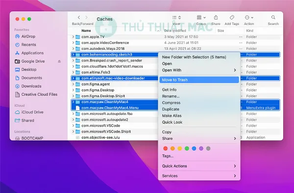   Tìm và xóa tệp tin rác còn sót lại trên máy Mac