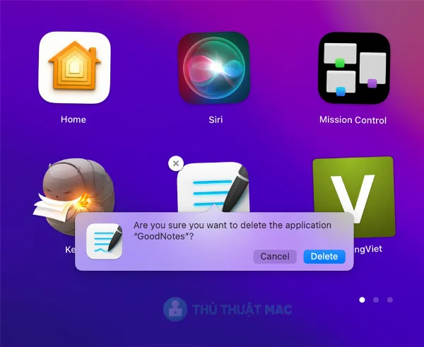 alt tiếng Việt: Xóa ứng dụng từ Launchpad trên máy Mac