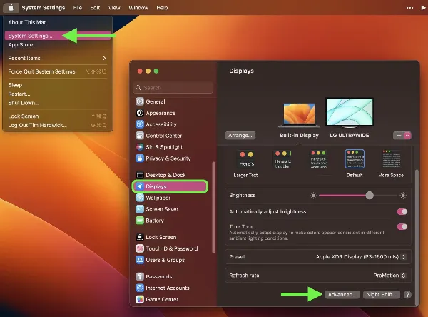 Ảnh chụp màn hình giao diện Cài đặt hệ thống trên macOS