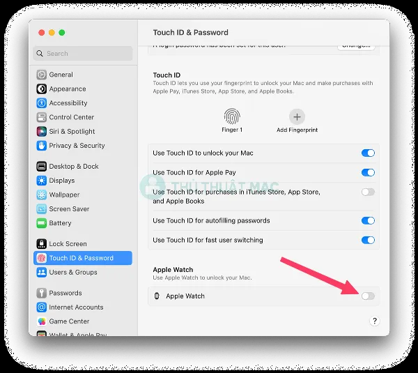 Bật Lại Tính Năng Mở Khóa Bằng Apple Watch