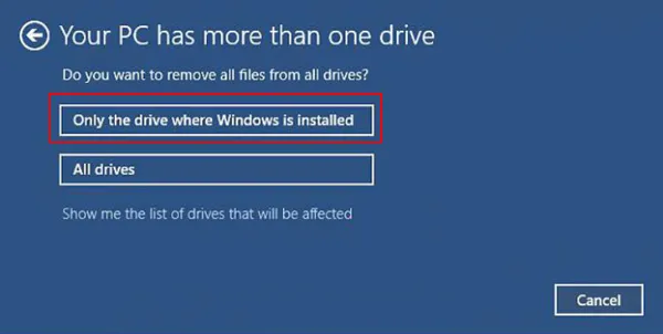 Cách reset Win 10 không cần Boot USB hay đĩa CD + Bước 4