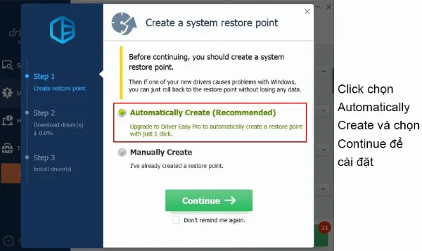 Cập nhật driver webcam với Driver Easy