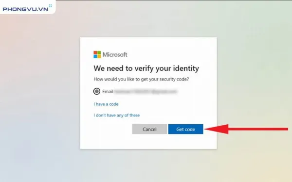 Chọn cách nhận mã xác thực