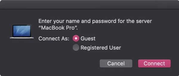 Chọn máy Mac cần kết nối