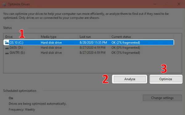 Chống phân mảnh ổ đĩa
