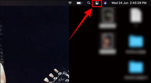 Control Center trên thanh menu của macOS Big Sur
