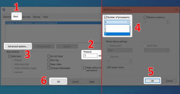 Điều chỉnh thời gian BOOT