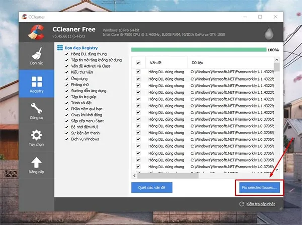 Dùng CCleaner để sửa lỗi Registry và dọn dẹp tập tin rác