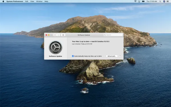 Hình ảnh minh họa cửa sổ "Software Update" hiển thị các bản cập nhật có sẵn