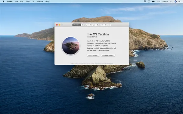 Hình ảnh minh họa về tùy chọn "About This Mac" trong menu Apple