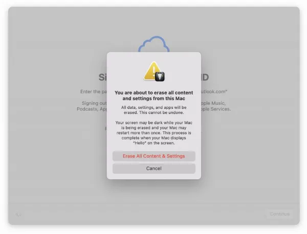 Cách cài lại macOS Sonoma “sạch sẽ” 5 Hình ảnh yêu cầu xác nhận cuối cùng trước khi xóa dữ liệu