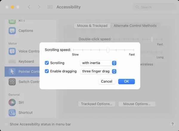 Hướng dẫn chi tiết các bước bật tính năng kéo thả bằng ba ngón tay trên trackpad MacBook chạy macOS Monterey