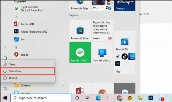 Khởi Động Lại Laptop Bước 2
