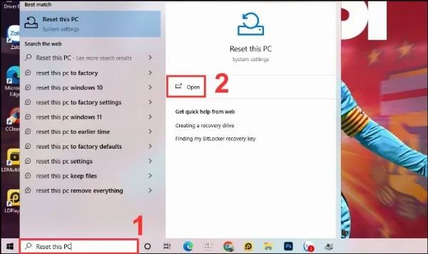Khôi Phục Cài Đặt Gốc Bước 1