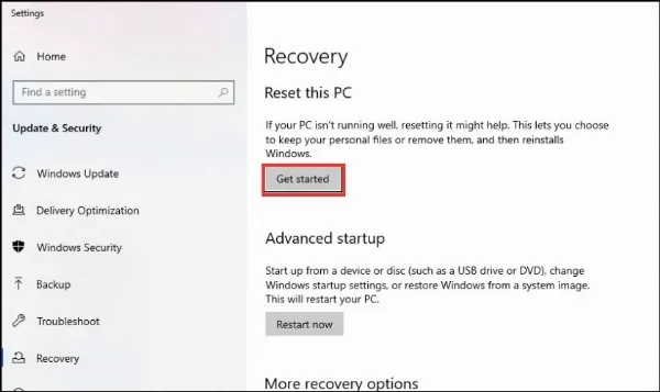 Khôi Phục Cài Đặt Gốc Bước 2