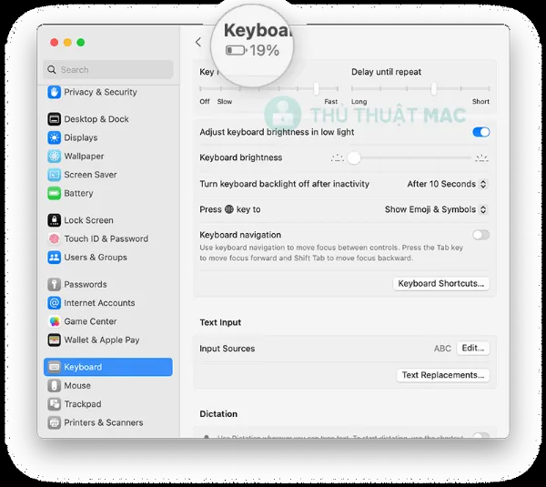 kiem tra pin magic keyboard trong system settings 6280658f