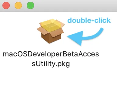 Mở file cài đặt macOS Developer Beta Access Utility