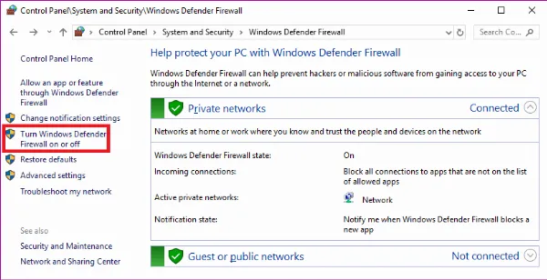 Mô tả các bước kích hoạt tường lửa trên Windows