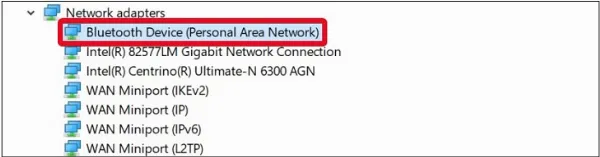 Mục Bluetooth Device trong phần Network adapters