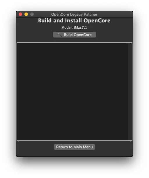 Cách cài macOS Sequoia trên máy Mac không được hỗ trợ 6 opencore legacy patcher build button 37f683a7