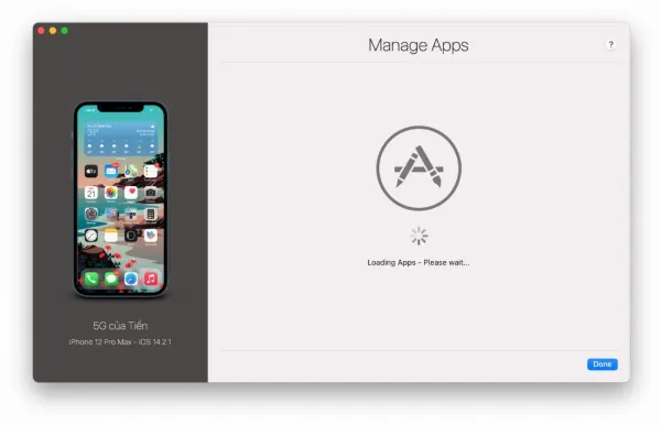 quản lý ứng dụng trong imazing
