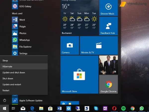 Sử dụng chế độ ngủ đông cho laptop