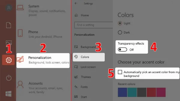 Tắt màu và hiệu ứng