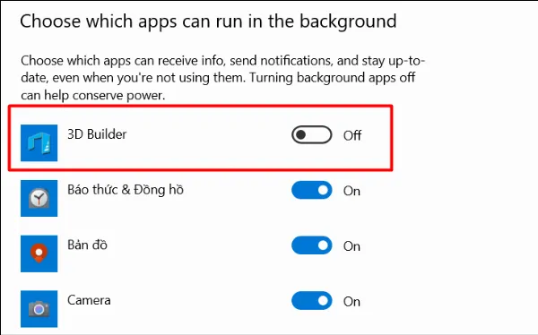 Tắt ứng dụng chạy ngầm trong Windows