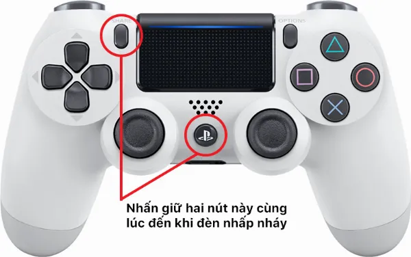 Tay cầm PS4 đang ở chế độ ghép nối