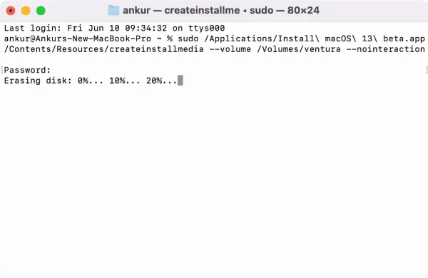 Cách tạo USB cài đặt macOS Ventura có thể khởi động 5 terminal erasing disk on mac 1024x666 49571ee0