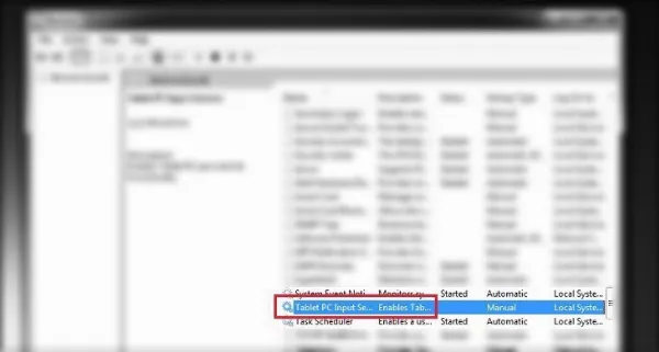 Cách Khắc Phục Lỗi Touchpad Laptop Không Hoạt Động 8 Tìm dòng chữ Tablet PC Input Service, click chuột phải chọn Disable