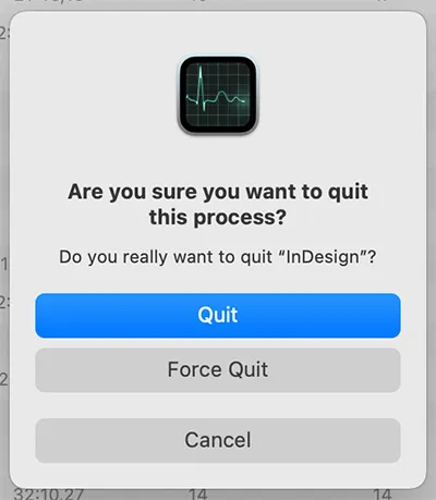 Tùy chọn Quit và Force Quit trong Activity Monitor