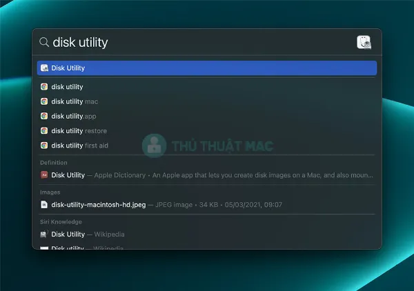 ung dung disk utility trong spotlight mac 8edd2a2f