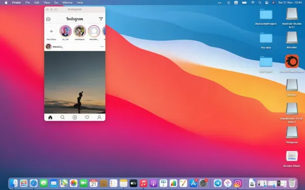 ứng dụng instagram trên máy mac m1