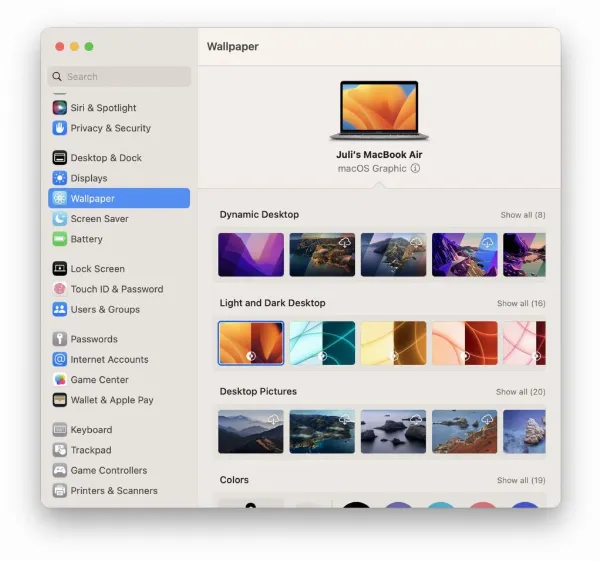 Ứng dụng System Settings mới trên macOS Ventura