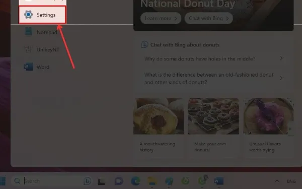 Cách Khắc Phục Lỗi Touchpad Laptop Không Hoạt Động 2 Vào Search để tìm kiếm Settings