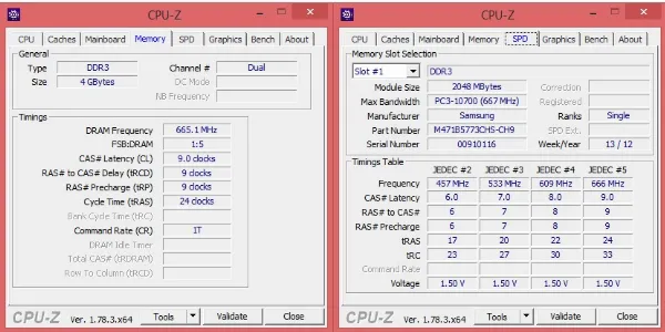 Xem thông tin RAM bằng CPU-Z