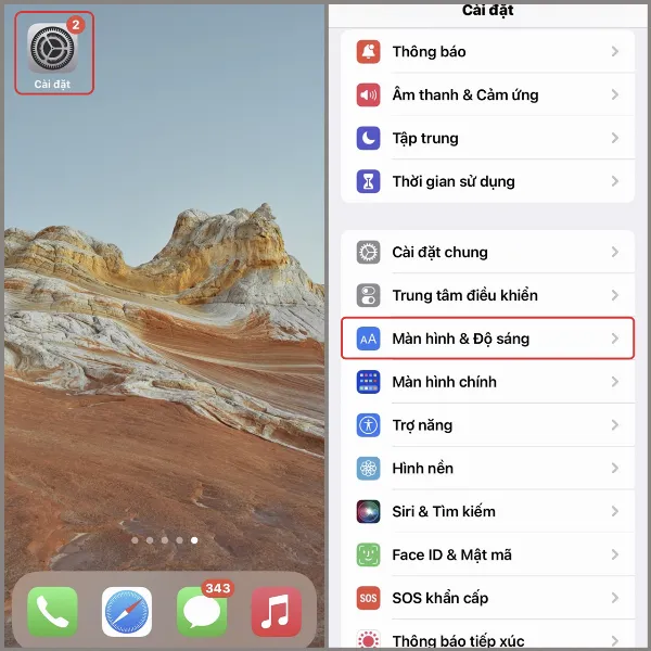 iPhone nhanh hết pin do đâu? Xem ngay để tìm hiểu rõ nguyên nhân và cách tiết kiệm pin trên iPhone 8 alt Cài đặt màn hình và độ sáng trên iPhone