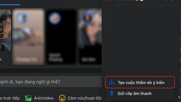 alt: Chọn Tạo cuộc thăm dò ý kiến