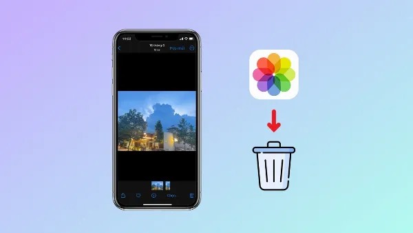 alt: Giao diện ứng dụng Ảnh trên điện thoại iPhone